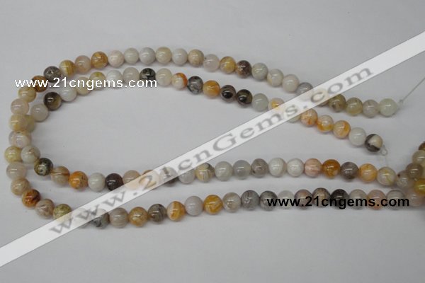 CRO83 15.5 inches 8mm round bamboo leaf agate beads wholesale