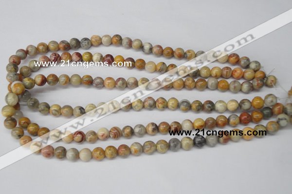 CRO84 15.5 inches 8mm round crazy lace agate beads wholesale