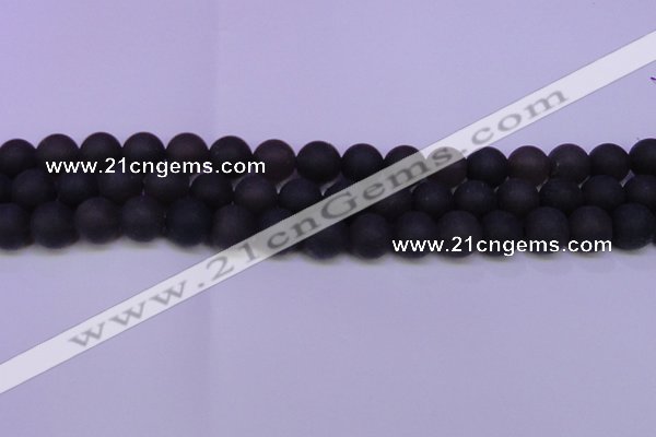 CRO841 15.5 inches 6mm round matte smoky quartz beads