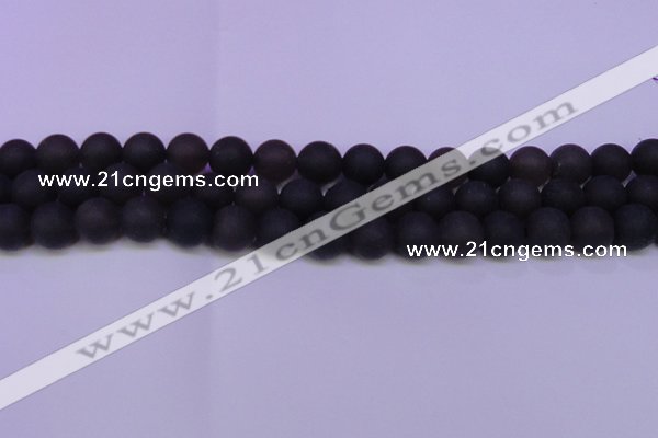 CRO843 15.5 inches 10mm round matte smoky quartz beads