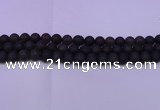 CRO845 15.5 inches 14mm round matte smoky quartz beads