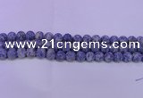 CRO850 15.5 inches 4mm round matte blue spot beads