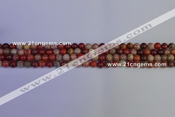 CRO870 15.5 inches 4mm round red porcelain beads wholesale