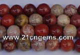 CRO871 15.5 inches 6mm round red porcelain beads wholesale