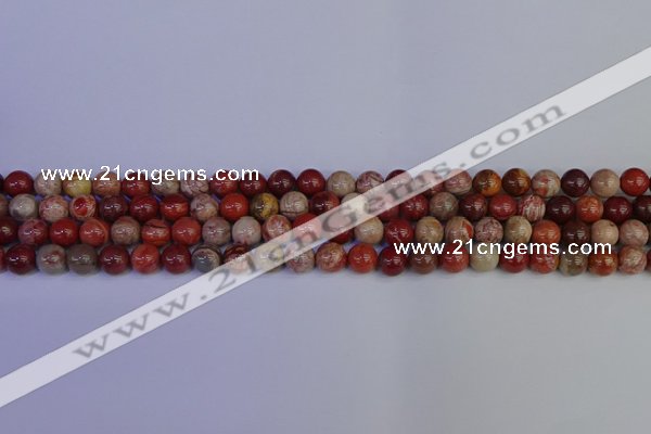 CRO871 15.5 inches 6mm round red porcelain beads wholesale