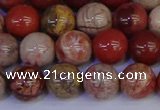 CRO873 15.5 inches 10mm round red porcelain beads wholesale