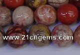 CRO875 15.5 inches 14mm round red porcelain beads wholesale