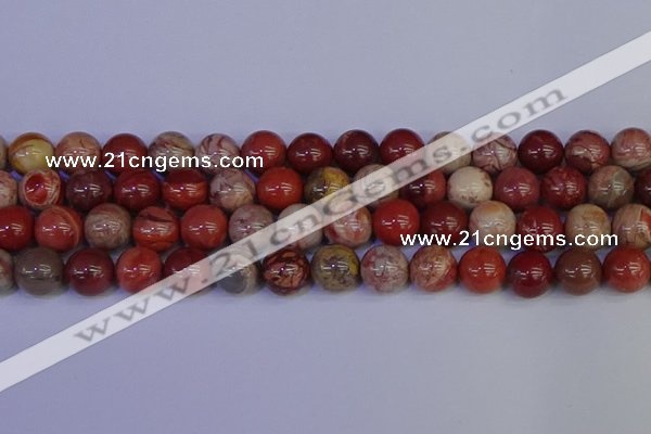 CRO875 15.5 inches 14mm round red porcelain beads wholesale