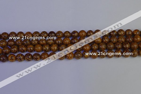 CRO882 15.5 inches 8mm round elephant blood stone beads