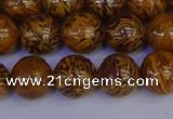 CRO883 15.5 inches 10mm round elephant blood stone beads