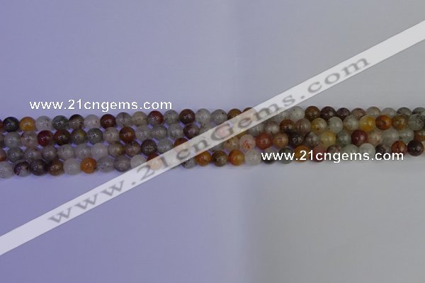 CRO890 15.5 inches 4mm round mixed lodalite quartz beads wholesale