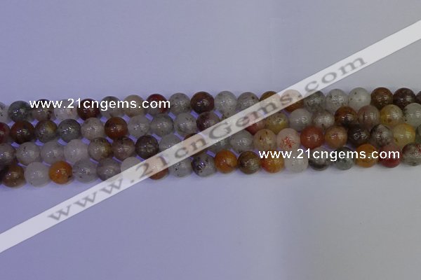 CRO892 15.5 inches 8mm round mixed lodalite quartz beads wholesale