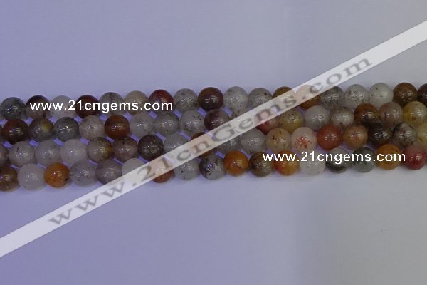 CRO893 15.5 inches 10mm round mixed lodalite quartz beads wholesale