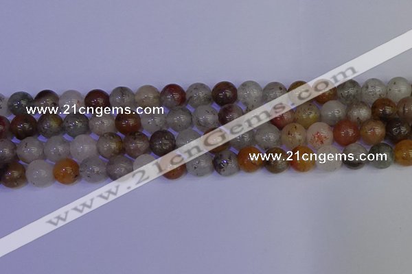 CRO894 15.5 inches 12mm round mixed lodalite quartz beads wholesale