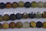 CRO910 15.5 inches 4mm round matte golden pietersite beads