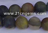 CRO915 15.5 inches 14mm round matte golden pietersite beads