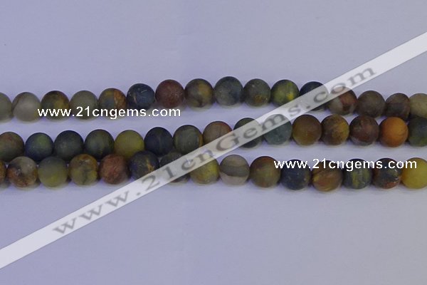 CRO915 15.5 inches 14mm round matte golden pietersite beads