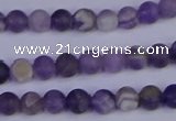 CRO920 15.5 inches 4mm round matte dogtooth amethyst beads