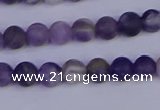 CRO921 15.5 inches 6mm round matte dogtooth amethyst beads