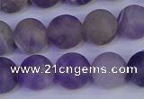 CRO924 15.5 inches 12mm round matte dogtooth amethyst beads