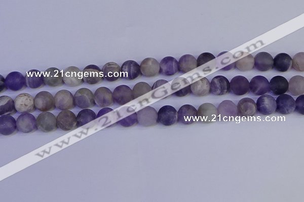 CRO924 15.5 inches 12mm round matte dogtooth amethyst beads