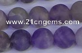 CRO925 15.5 inches 14mm round matte dogtooth amethyst beads