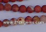 CRO931 15.5 inches 6mm round matte red jasper beads wholesale