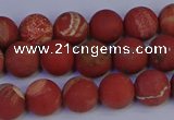 CRO932 15.5 inches 8mm round matte red jasper beads wholesale