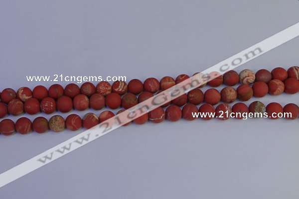 CRO932 15.5 inches 8mm round matte red jasper beads wholesale