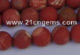 CRO933 15.5 inches 10mm round matte red jasper beads wholesale