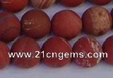 CRO934 15.5 inches 12mm round matte red jasper beads wholesale