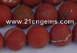 CRO935 15.5 inches 14mm round matte red jasper beads wholesale