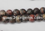 CRO94 15.5 inches 8mm round red leopard skin jasper beads wholesale