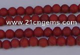 CRO940 15.5 inches 4mm round matte red jasper beads wholesale