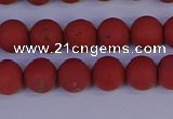 CRO942 15.5 inches 8mm round matte red jasper beads wholesale
