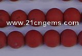 CRO943 15.5 inches 10mm round matte red jasper beads wholesale