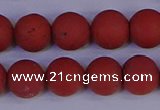 CRO944 15.5 inches 12mm round matte red jasper beads wholesale