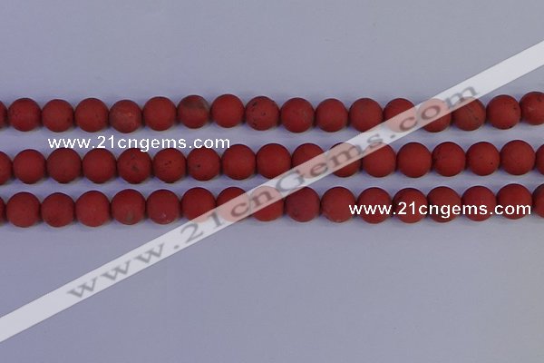 CRO944 15.5 inches 12mm round matte red jasper beads wholesale