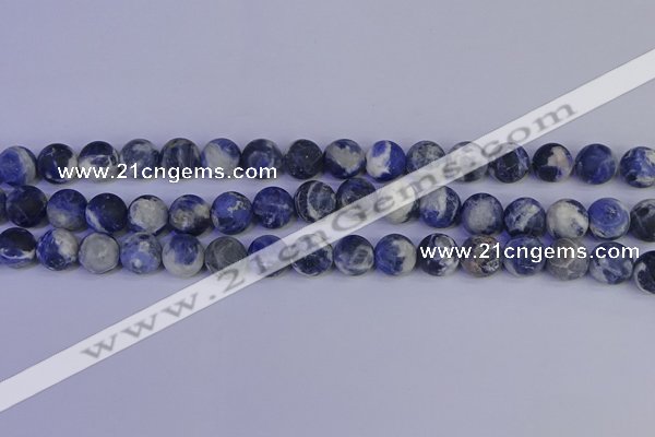 CRO953 15.5 inches 10mm round matte sodalite beads wholesale