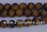 CRO961 15.5 inches 6mm round matte yellow tiger eye beads wholesale