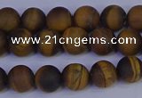 CRO962 15.5 inches 8mm round matte yellow tiger eye beads wholesale