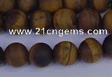 CRO963 15.5 inches 10mm round matte yellow tiger eye beads wholesale