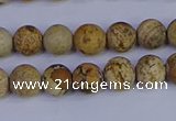 CRO971 15.5 inches 6mm round matte picture jasper beads wholesale