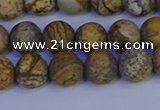 CRO972 15.5 inches 8mm round matte picture jasper beads wholesale