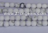 CRO980 15.5 inches 4mm round matte white howlite beads wholesale