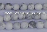 CRO981 15.5 inches 6mm round matte white howlite beads wholesale