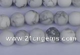 CRO982 15.5 inches 8mm round matte white howlite beads wholesale