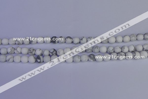 CRO982 15.5 inches 8mm round matte white howlite beads wholesale