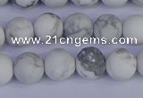 CRO983 15.5 inches 10mm round matte white howlite beads wholesale