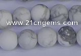 CRO984 15.5 inches 12mm round matte white howlite beads wholesale